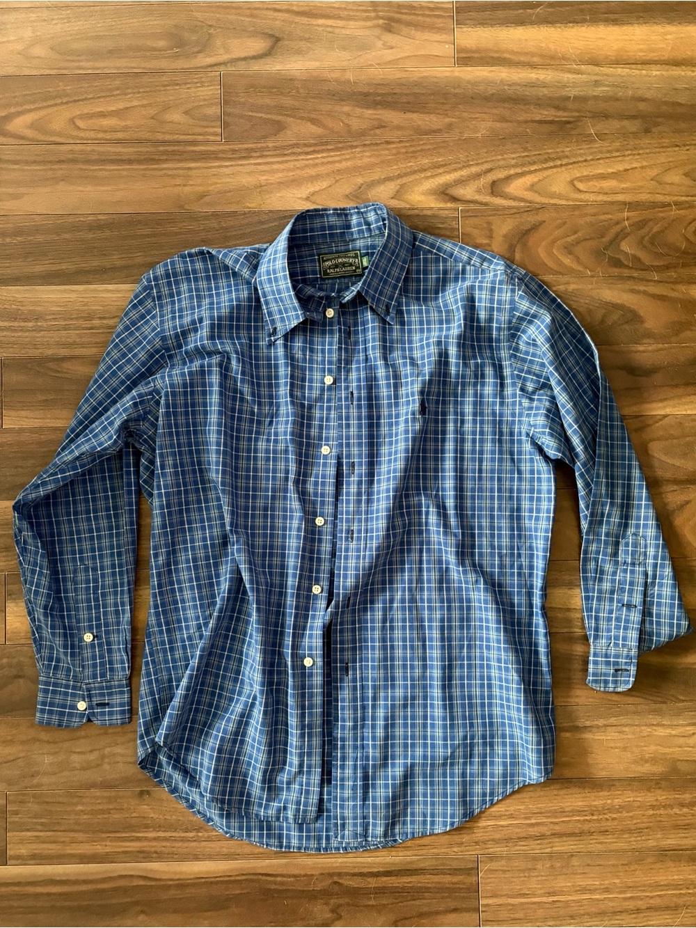 Ralph Lauren Blue Plaid Long-Sleeve Button-Down Shirt